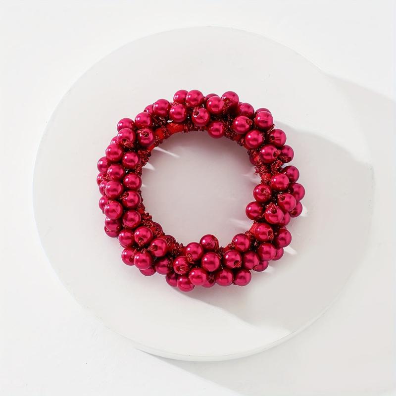 Sweet Faux Pearl Hair Tie Ponytail Holder Hair Rope Women Girls Accessories