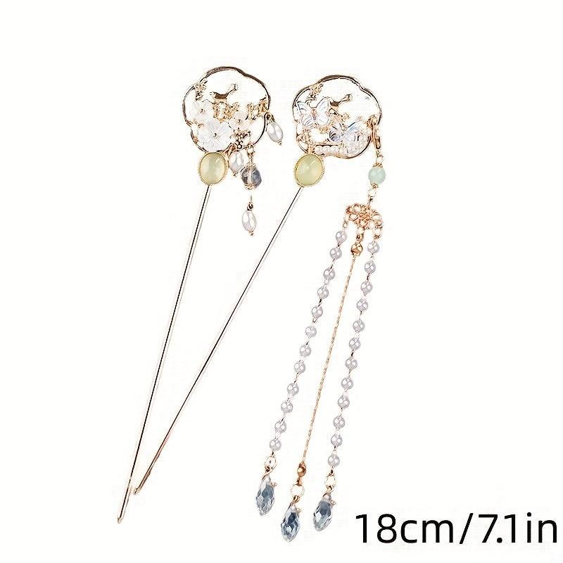 Flower Jewelry Hairpin Hair Stick Cheongsam Chinese Stye Headwear Hair Accessori