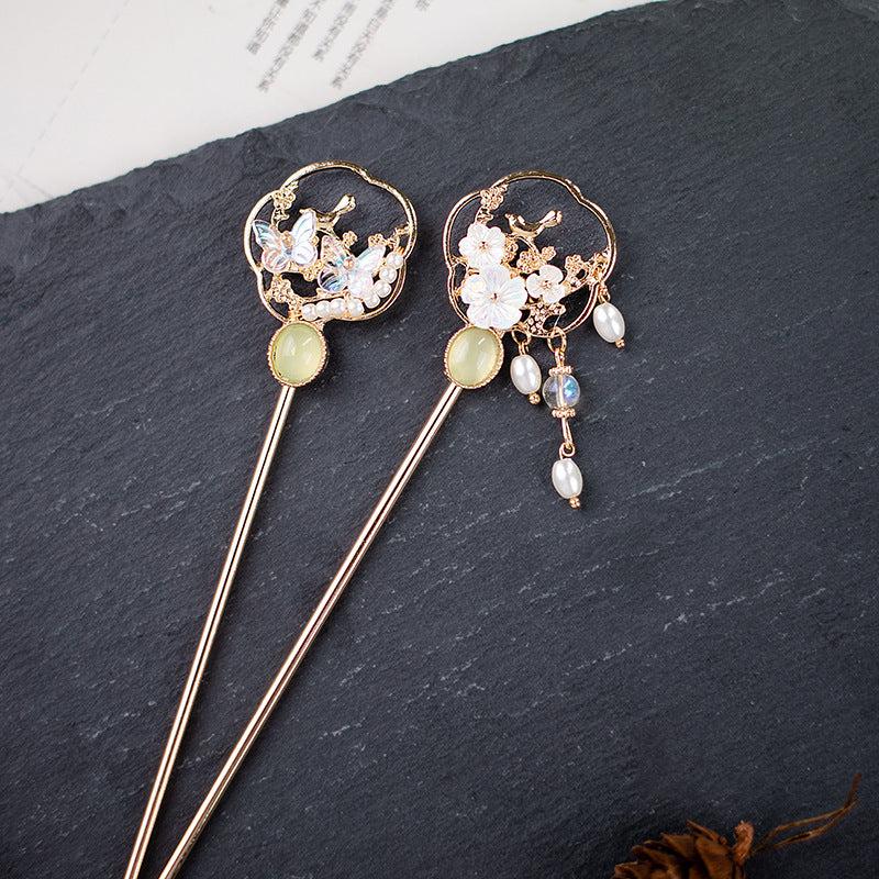 Flower Jewelry Hairpin Hair Stick Cheongsam Chinese Stye Headwear Hair Accessori
