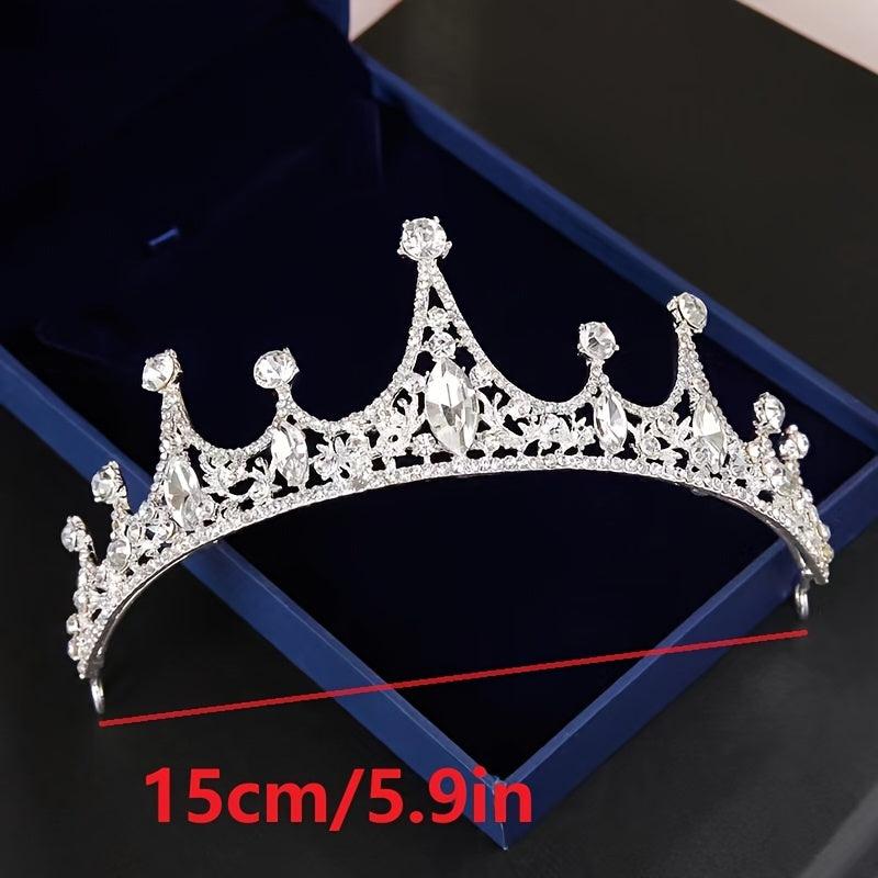Silvery Rhinestone Crown Headband Party Favor Decorations