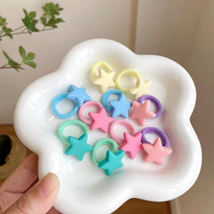 Colorful Star Hair Ties for Girls Elastic Bands Ponytail Holders