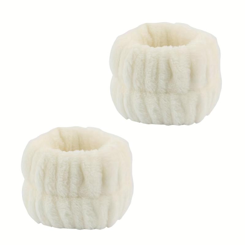 3pcs Plush Hairband Wristband Set for Face Spa, Make Up, Hair