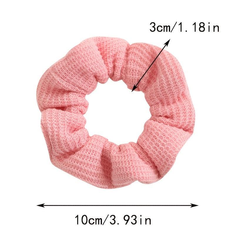 Solid Knitted Hair Tie Scrunchie Ponytail Holder