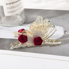 Rhinestone Butterfly Tassel Hair Claw Strong Hold Grip Hair Jaw Clip