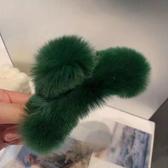 Faux Fur Plush Hair Claw Clip Strong Hold Grip Hair Jaw Clip