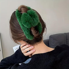 Faux Fur Plush Hair Claw Clip Strong Hold Grip Hair Jaw Clip