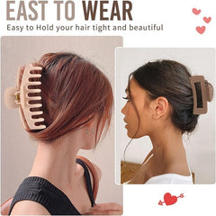 8pcs Large Rectangle Hair Claw for Thick Hair Style Hair Accessories