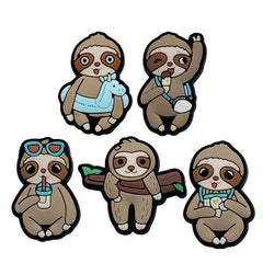 16pcs Sloth Shoe Charm PVC Shoe Buckle Clogs DIY Decoration