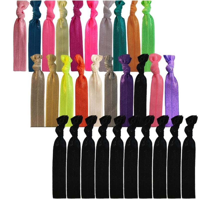20pcs Knotted Hair Tie Ribbon Hair Rope Seamless Style Hair Ring Ponytail Holder