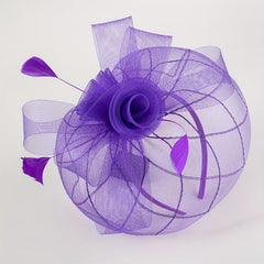 Women's Feather Headband Veil for Horse Race Derby Hat Wedding Cocktail Party