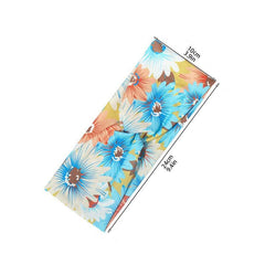 Chrysanthemum Print Headband Cross Knotted Hair Band for Yoga Sports