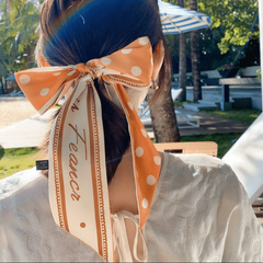 Women's Ribbon Scarf Hairband Neckerchief Ponytail Holder
