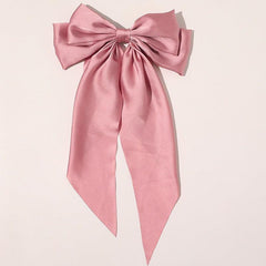 Girls Solid Bow Hair Clip Metal Spring Clips Ponytail Barrette Hair Accessories