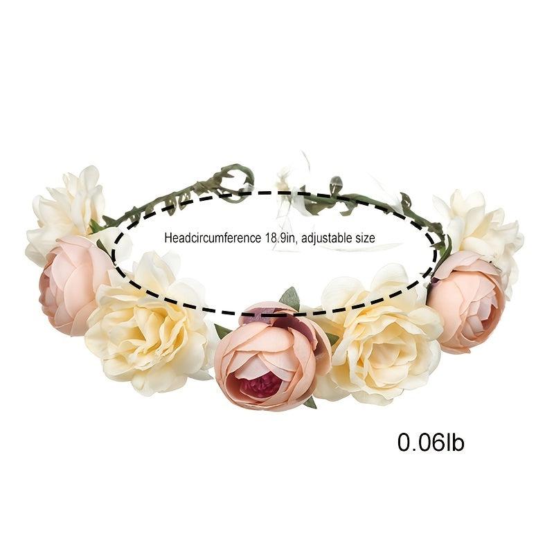 Rose Hairpin Holiday Wreath Hair Band Headdress Flower Crown Headband