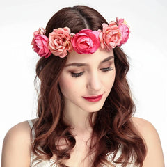 Rose Hairpin Holiday Wreath Hair Band Headdress Flower Crown Headband