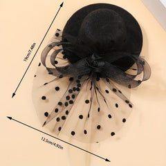 Small Fascinator Hat Mesh Hat Flower Bow Hair Accessories