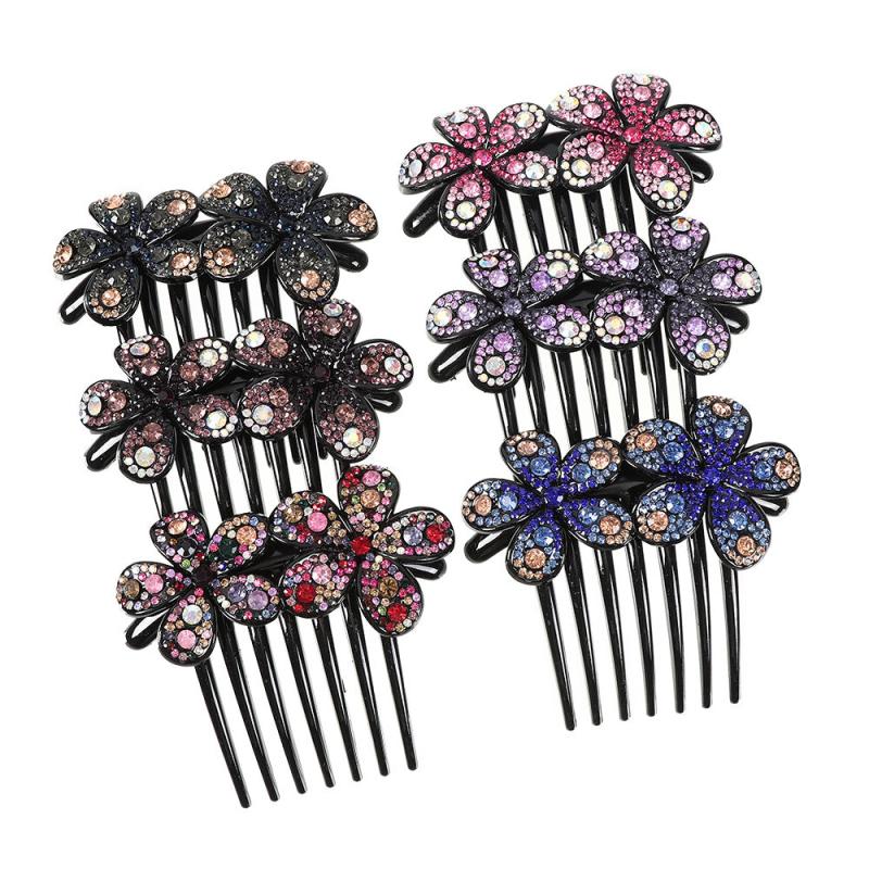 Rhinestone Flower Hair Comb Pin Wedding Bridal Headdress Accessory
