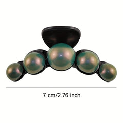Faux Pearl Decor Hair Claw Minimalist Banana Clip