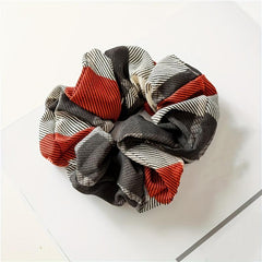 Plaid Fabric Large Scrunchie High Elasticity Vintage Hair Tie Hair Accessories