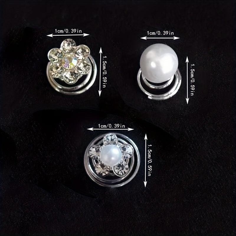 12pcs Faux Pearl Hair Coil Ring Spiral Hairpin Wedding Bridal Hair Accessories