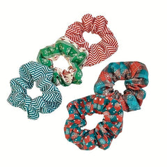 Christmas Large Scrunchies Sweet Stars Snowflake Hair Ring