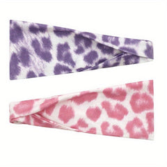 Leopard Print Headband Polka Dot Pattern Wide Hair Band