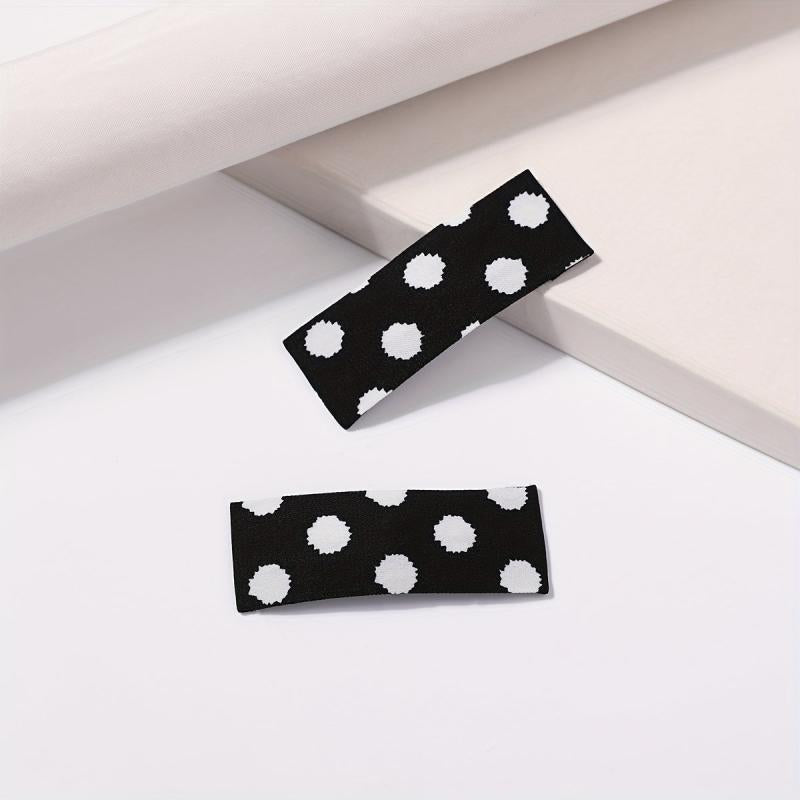 2pcs Polka Dot Snap Clip Hair Clip for Women Girls