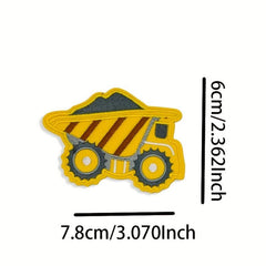 9pcs Construction Vehicle Patch Stickers Excavator Mixer Crane Bulldo