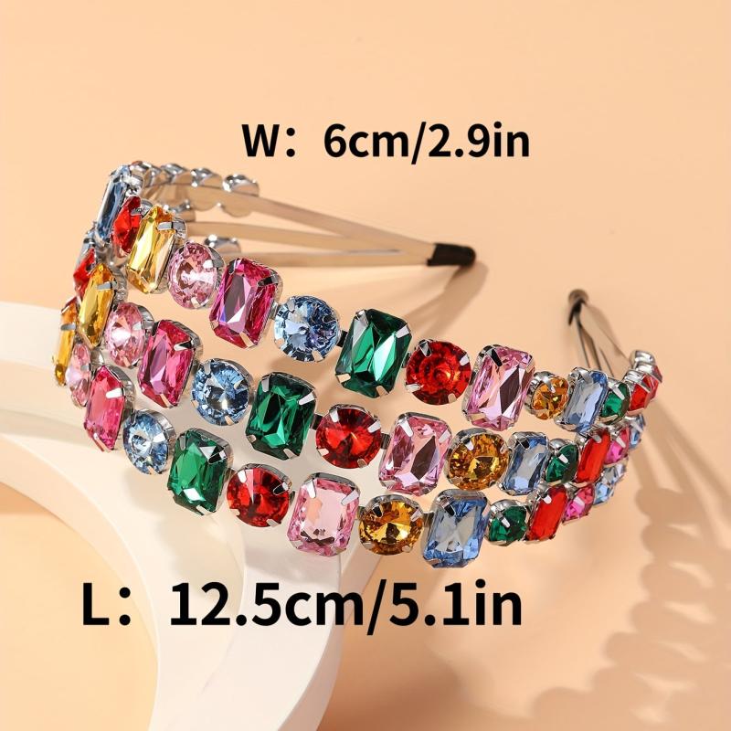 Colored Rhinestone Headband Birthday Party Headdress Hair Accessory