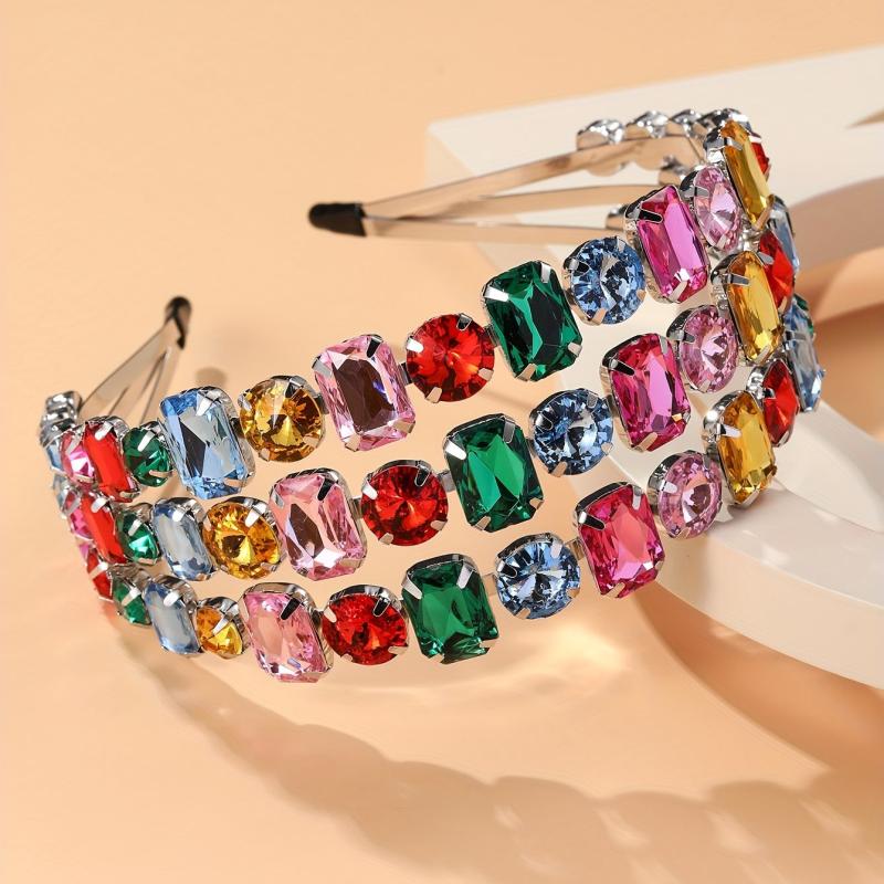 Colored Rhinestone Headband Birthday Party Headdress Hair Accessory