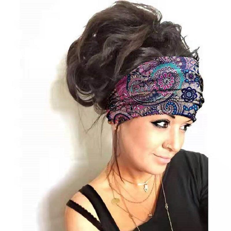 Vintage Flower Headband Yoga Bandana Hair Accessories