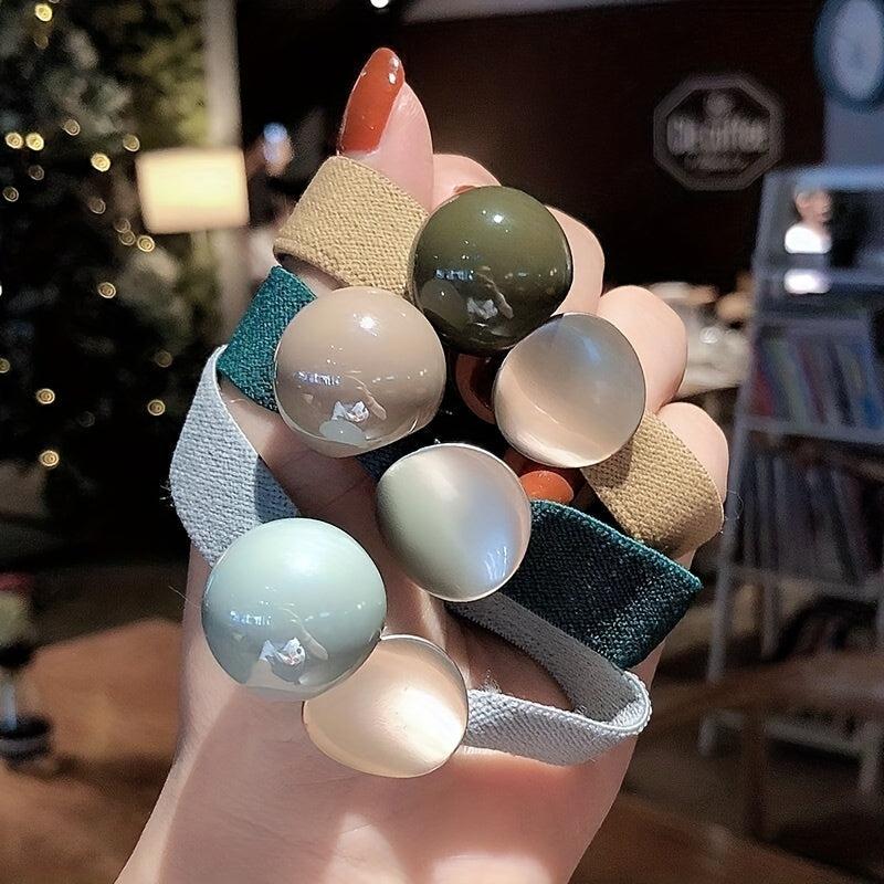 Wide Beaded Hair Tie Style Hair Rope Hair Accessories For Women Girls
