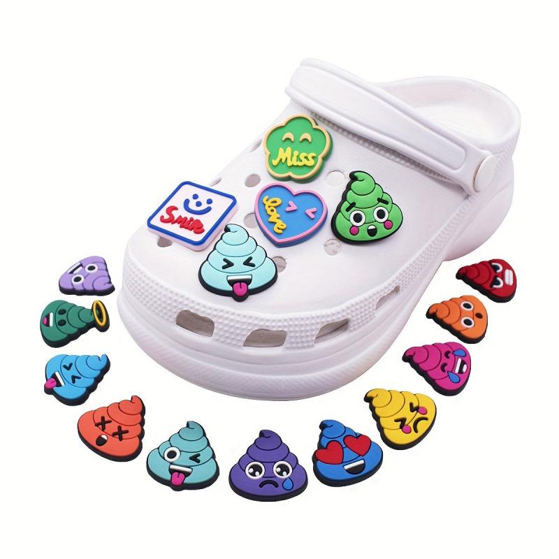 16pcs Cartoon Poop Shoes Charm DIY Sandals Decoration