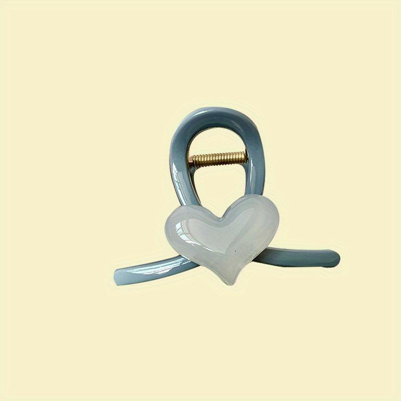 4pcs Jelly Heart Hair Claw Ponytail Holder Hair Clip