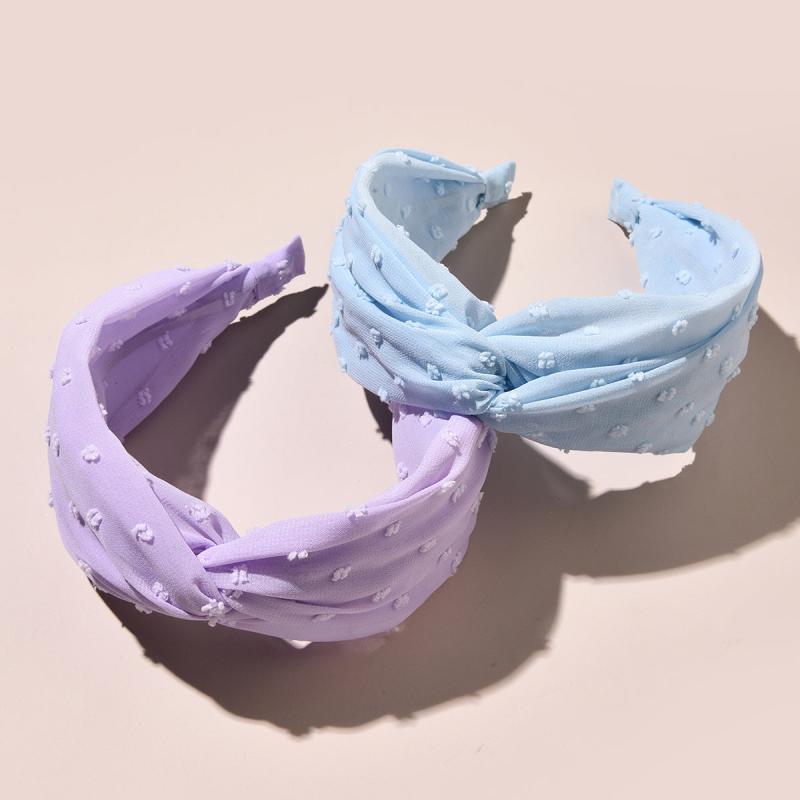2pcs Knotted Headbands Wide Cross Knot Hair Hoop Women's Headbands Elastic Turba