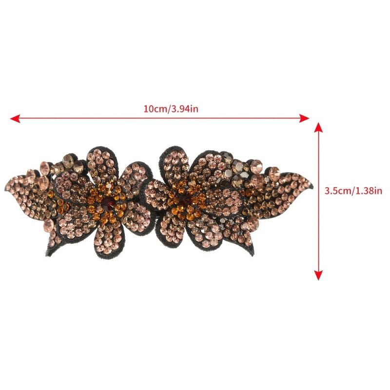 Flower Rhinestone Hair Clips Ponytail Holder Hair Accessories
