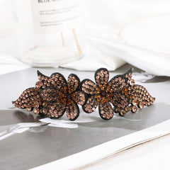 Flower Rhinestone Hair Clips Ponytail Holder Hair Accessories