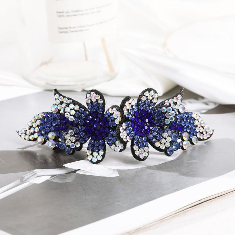 Flower Rhinestone Hair Clips Ponytail Holder Hair Accessories