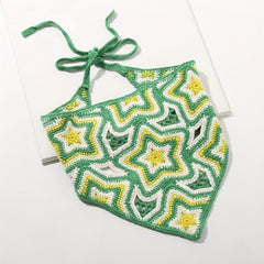 Colorful Star Crochet Triangle Scarf Bandana Headband Hair Accessories