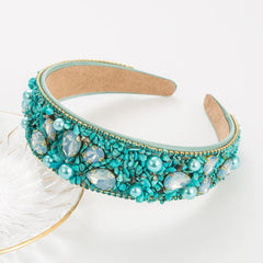Colorful Rhinestone Wide Headband Girls Fabric Candy Headband