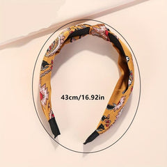 6pcs Knotted Cross Retro Flower Pattern Headband Wide Brim Hair Band