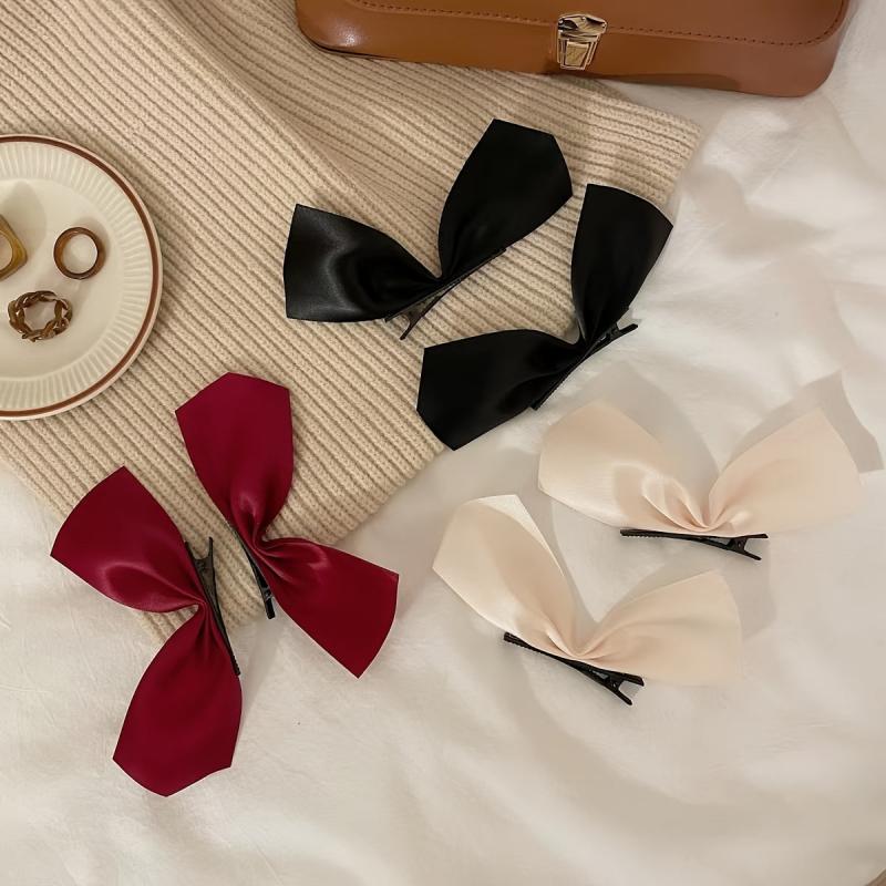Bow French Barrette Solid Hair Clip Hairpin Daily Party Hair Accessories