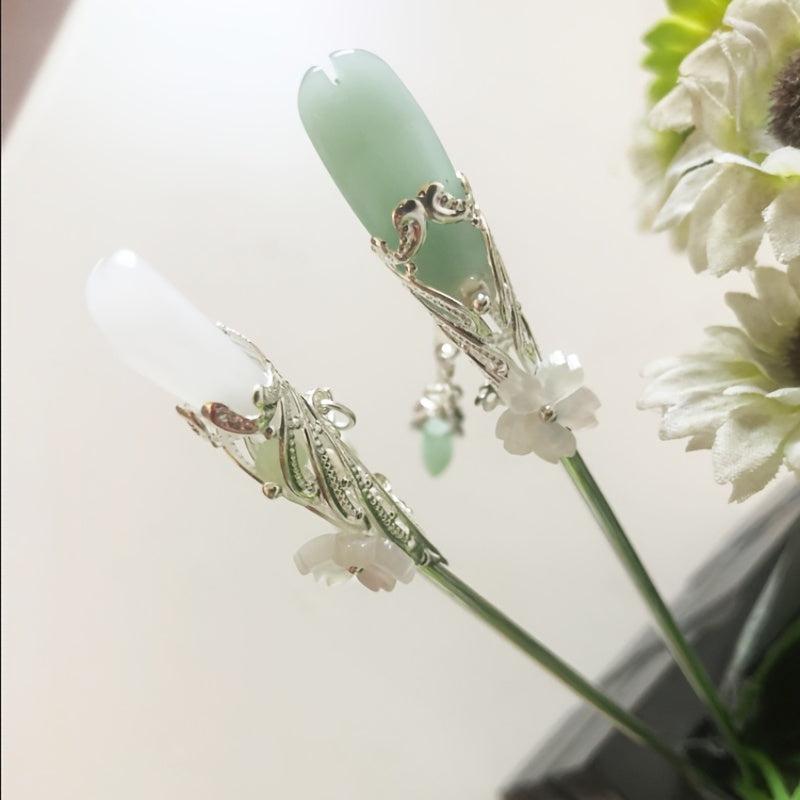 Vintage Chinese Style Jade Hairpin Cheongsam Hair Accessories