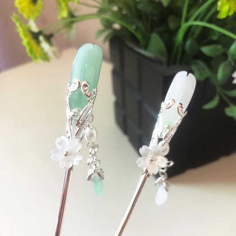 Vintage Chinese Style Jade Hairpin Cheongsam Hair Accessories