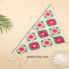 Boho Style Flower Headband Crochet Bandana for Women Girls