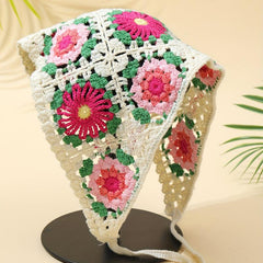 Boho Style Flower Headband Crochet Bandana for Women Girls
