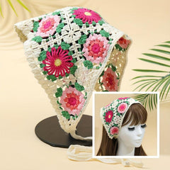 Boho Style Flower Headband Crochet Bandana for Women Girls