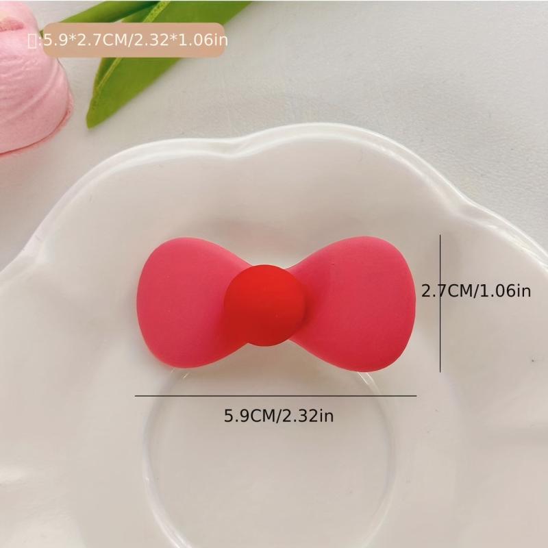 Cartoon Bow Decor Hair Clip Barrette Headwear Hair Styling Accessory