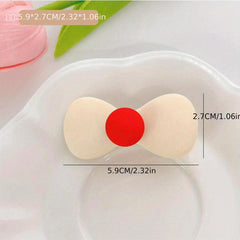 Cartoon Bow Decor Hair Clip Barrette Headwear Hair Styling Accessory