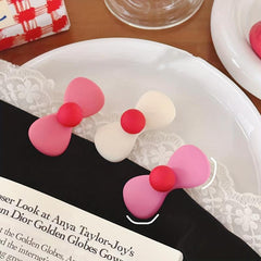 Cartoon Bow Decor Hair Clip Barrette Headwear Hair Styling Accessory